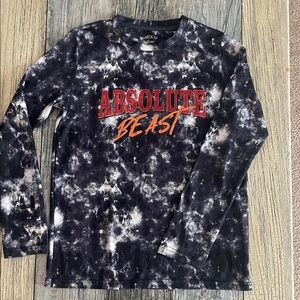 "Absolute Beast" Tie-Dye Graphic Long Sleeve Tee